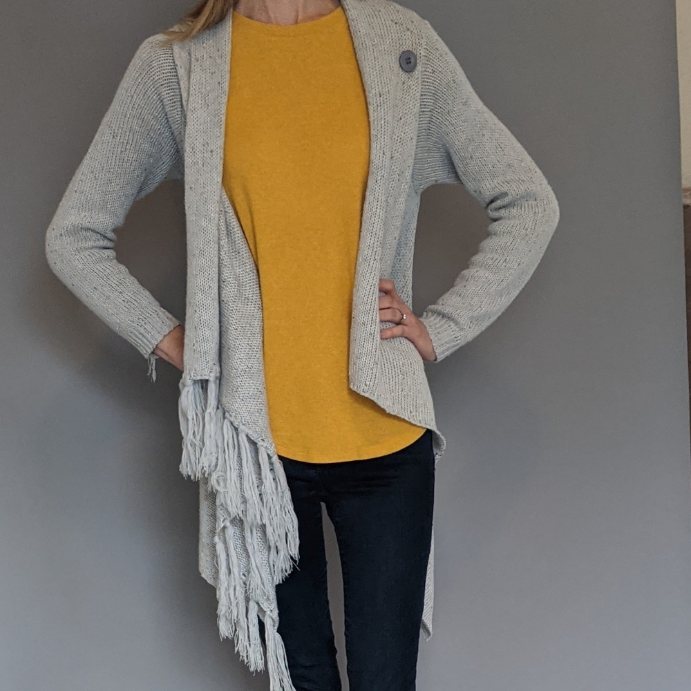 Grey wrap sweater